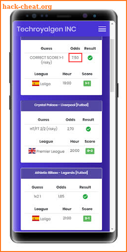 Royal Soccer Best Correct Score Betting Tips App screenshot