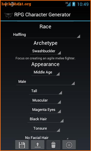RPG Character Generator screenshot