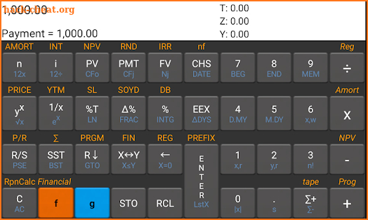 RpnCalc Financial Calculator screenshot