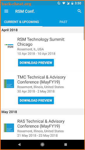 RSM Conferences screenshot