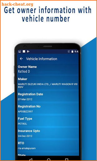 RTO - Vehicle Registration Details, Owner Info screenshot