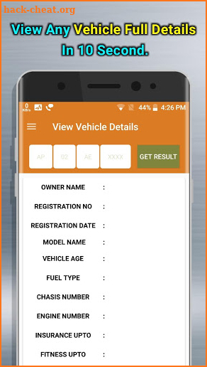 RTO View Vehicle Details screenshot