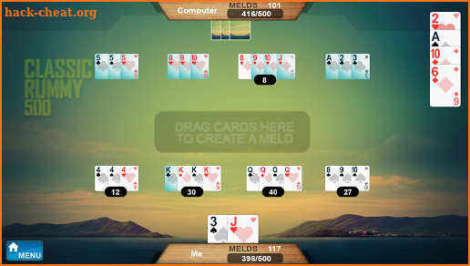Rummy 500 card offline game screenshot