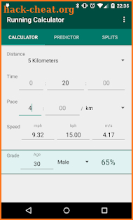 Running Calculator screenshot
