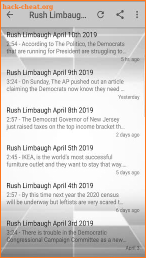 Rush Limbaugh PODCAST Update screenshot