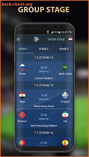 Russia World Cup Schedule 2018 screenshot