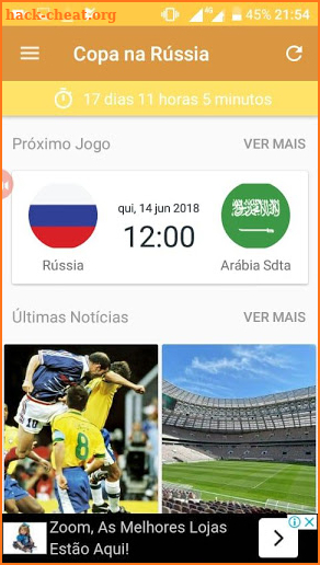 Russia2018 - Copa do Mundo 2018 na Rússia Futebol screenshot