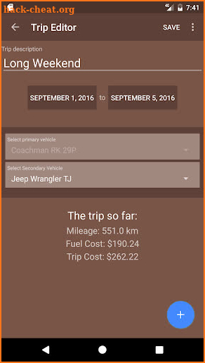 RV Trip Tracker screenshot