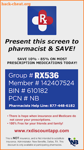 Rx Prescription Drug Discounts Card screenshot