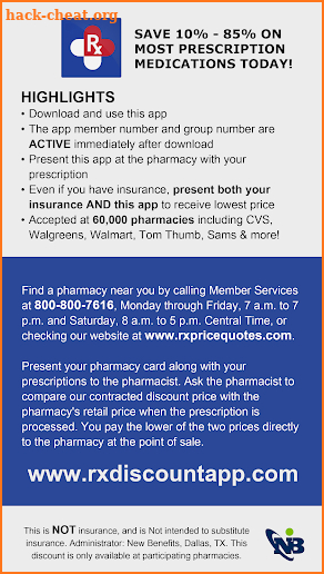 Rx Prescription Drug Discounts Card screenshot