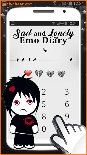 Sad and Lonely Emo Diary with Lock screenshot