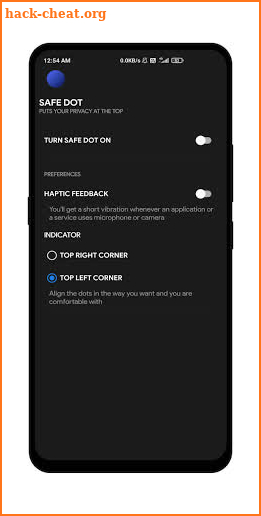 Safe Dot - iOS 14 camera / mic use alert screenshot