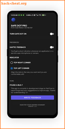 Safe Dot Pro - iOS 14 camera / mic use alert screenshot