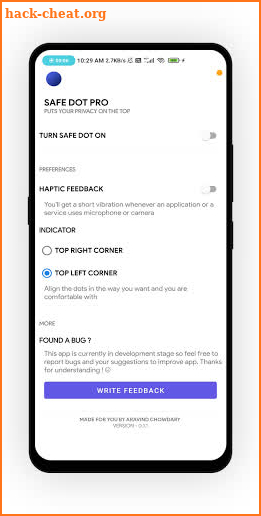 Safe Dot Pro - iOS 14 camera / mic use alert screenshot