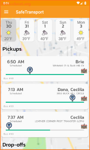 SafeTransport Family app screenshot