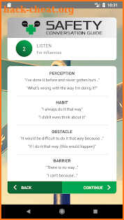 Safety Conversation Guide screenshot