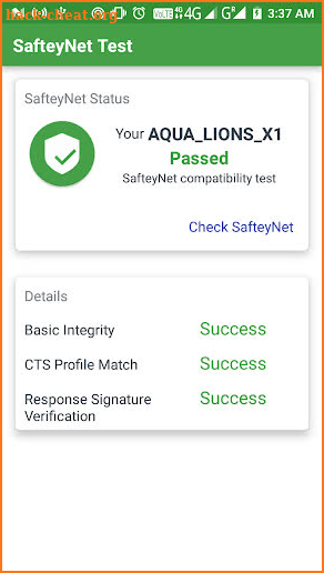 SafetyNet Checker screenshot