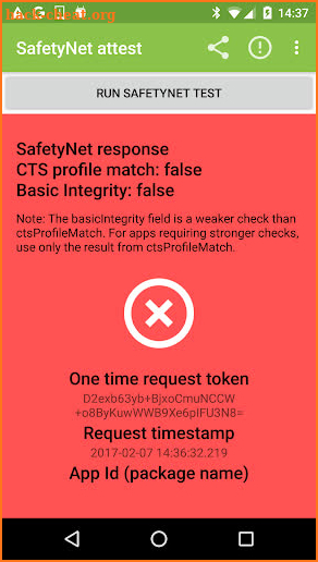 SafetyNet Helper Sample screenshot