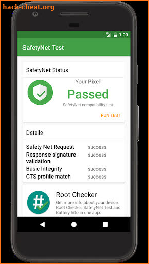 SafetyNet Test screenshot