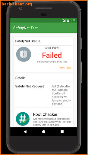 SafetyNet Test screenshot