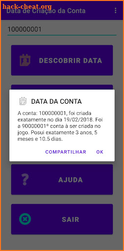 Saiba a Data de Criação da Conta via ID - FRIFAS screenshot