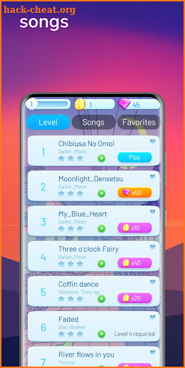 Sailor Moon Piano tilesセーラームーン screenshot