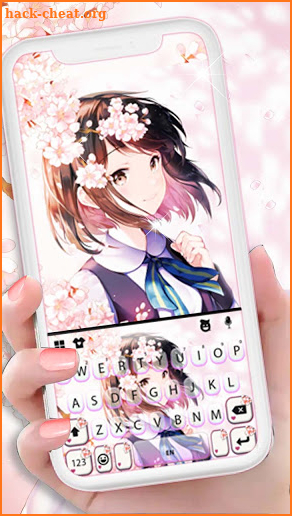 Sakura Breeze Girl Keyboard Background screenshot