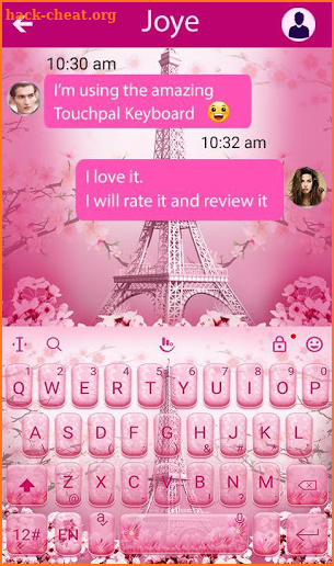 Sakura Eiffel Tower Keyboard Theme screenshot