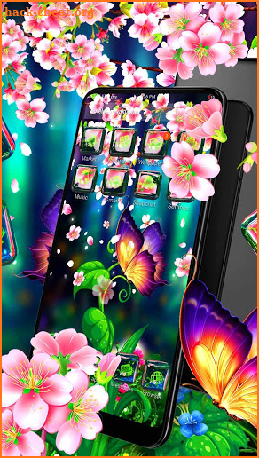 Sakura Glass Tech 3D Theme screenshot