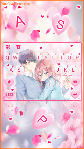 Sakura Love Hug Keyboard Background screenshot