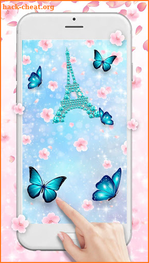 Sakura Paris Tower 3D Live Lock Screen Wallpapers screenshot