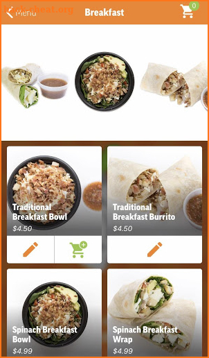 Salad and Go Ordering App screenshot