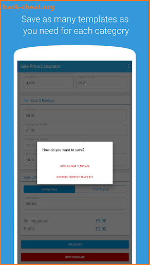 Sale Price: eBay Selling Price & Profit Calculator screenshot