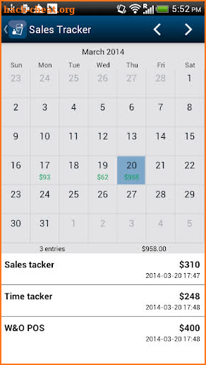 Sales Tracker screenshot