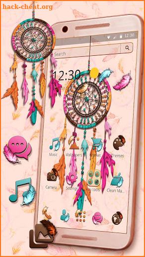 Salmon Pastel Dreamcatcher Theme screenshot