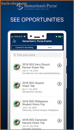 Samaritan's Purse Event Hub screenshot