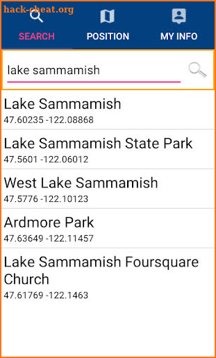 Sammamish Lake WA GPS Charts screenshot