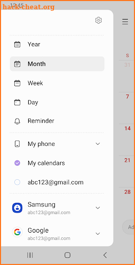 Samsung Calendar screenshot
