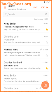 Samsung Email screenshot