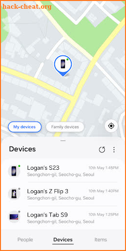 Samsung Find: Location Sharing screenshot