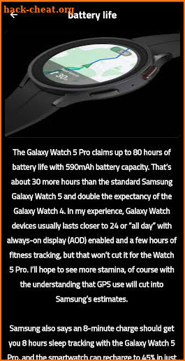 Samsung galaxy watch 5 pro screenshot