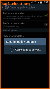 Samsung Security Policy Update screenshot