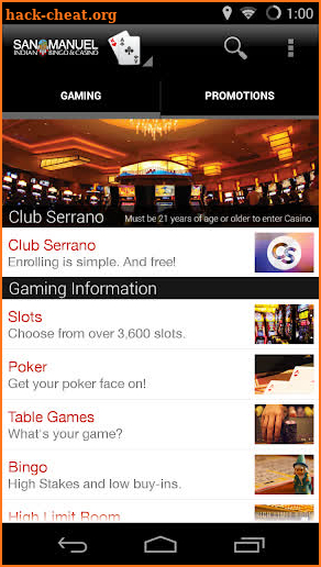 San Manuel Casino screenshot