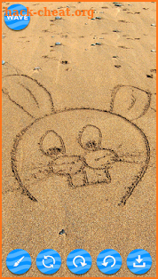 Sand Draw on beach with sea wave screenshot