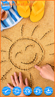 Sand Draw on beach with sea wave screenshot