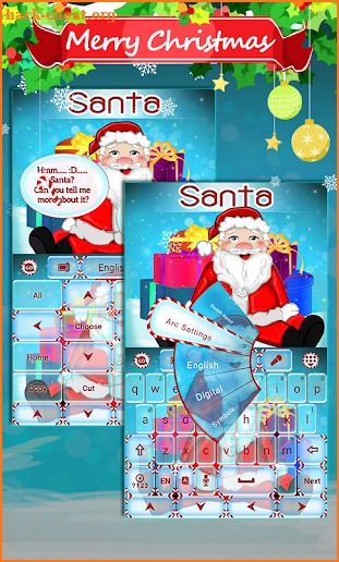 Santa Emoji GO Keyboard Theme screenshot