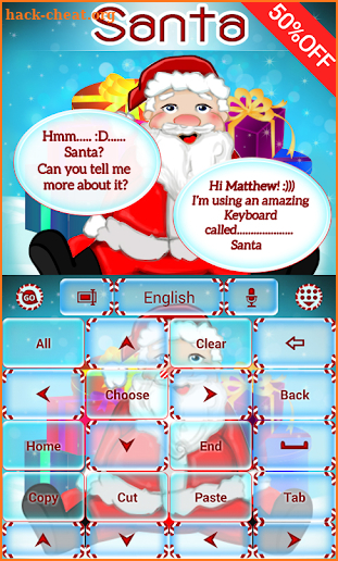 Santa Emoji GO Keyboard Theme screenshot