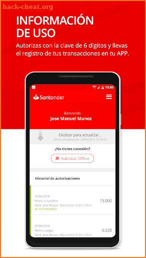 Santander PASS screenshot