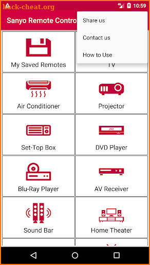 Sanyo Remote Control screenshot