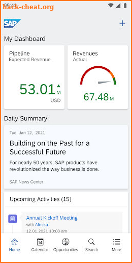 SAP Cloud for Customer screenshot